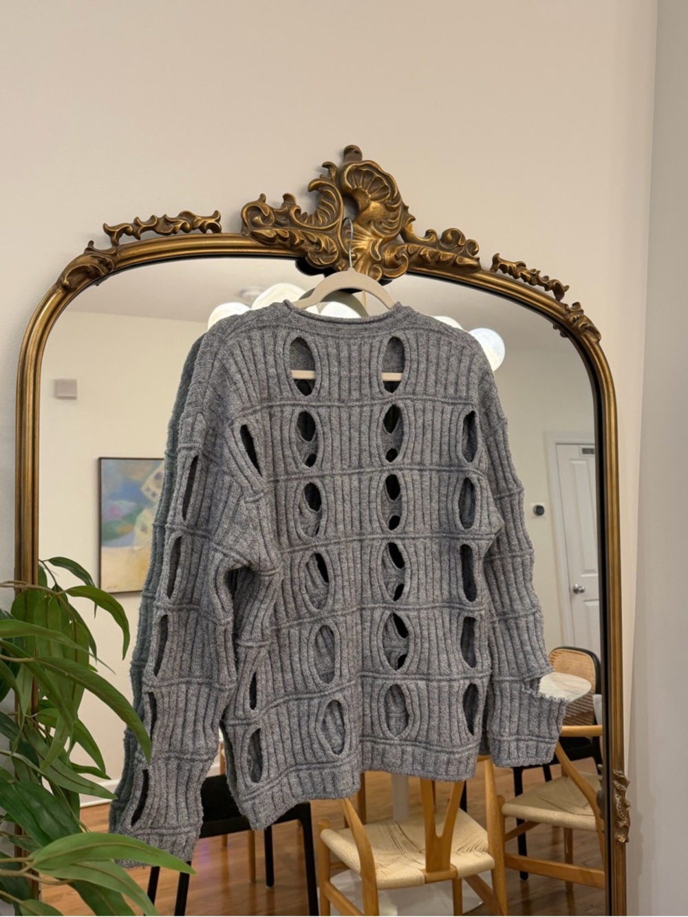 Zara Gray Cut Out Sweater - Picture 7 of 8